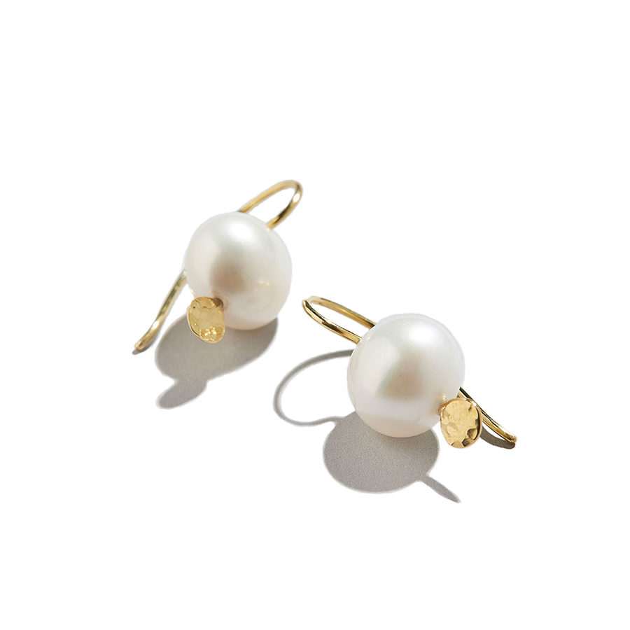 Dolly Boucoyannis Hammered Pearl Earrings