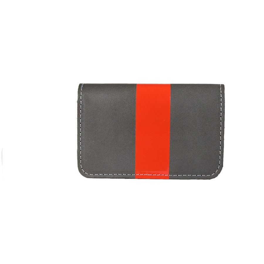 Clare v Lizzie Red Glossy Stripe Charcoal Wallet