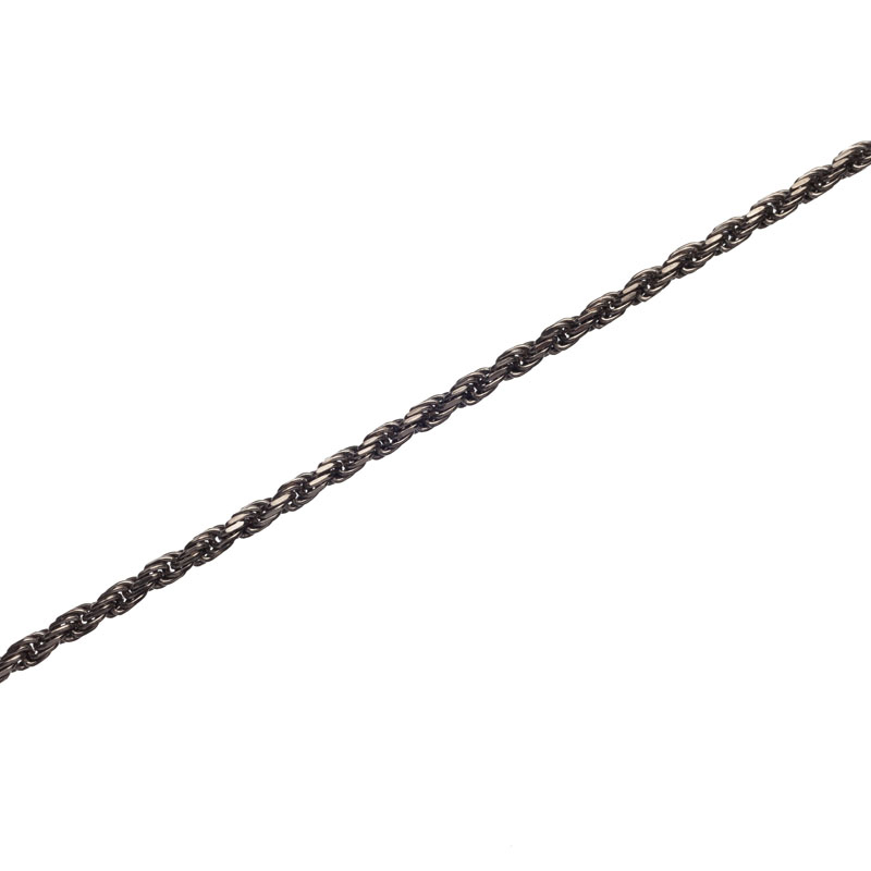 Black Rhodium Oxidized Sinlge Silver Chain 50 cm 80 cm 90cm