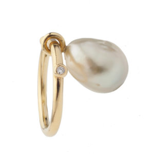 Dolly Boucoyannis Gold and Diamond Pearl Ring DBR89