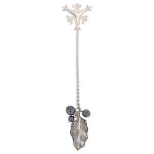 Elie Top Hiver Houx White Gold Pyrite Long Earrings