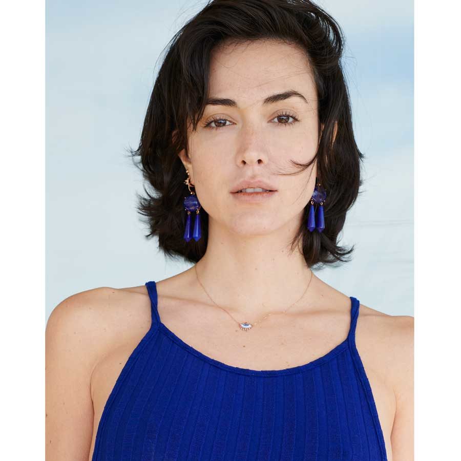 Christina Alexiou Lapis Earrings on model