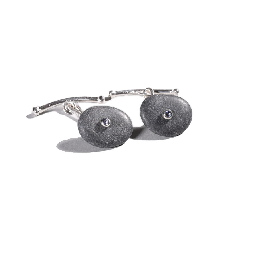 Dolly Boucoyannis Silver Pebble Cuff Links