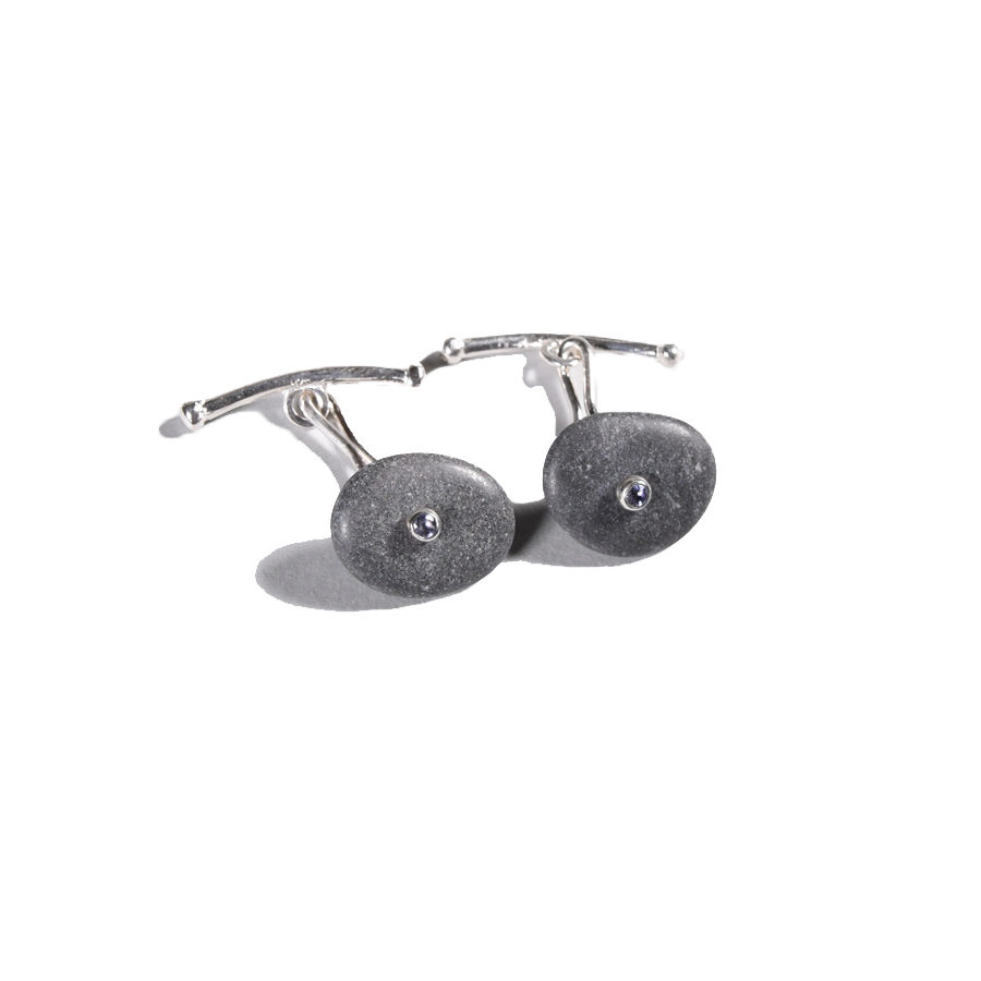 Dolly Boucoyannis Silver Pebble Cuff Links