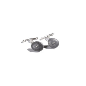 Dolly Boucoyannis Silver Pebble Diamond Cuff Links