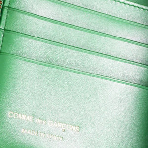 Comme des Garcons Embossed Flowers Wallet Green