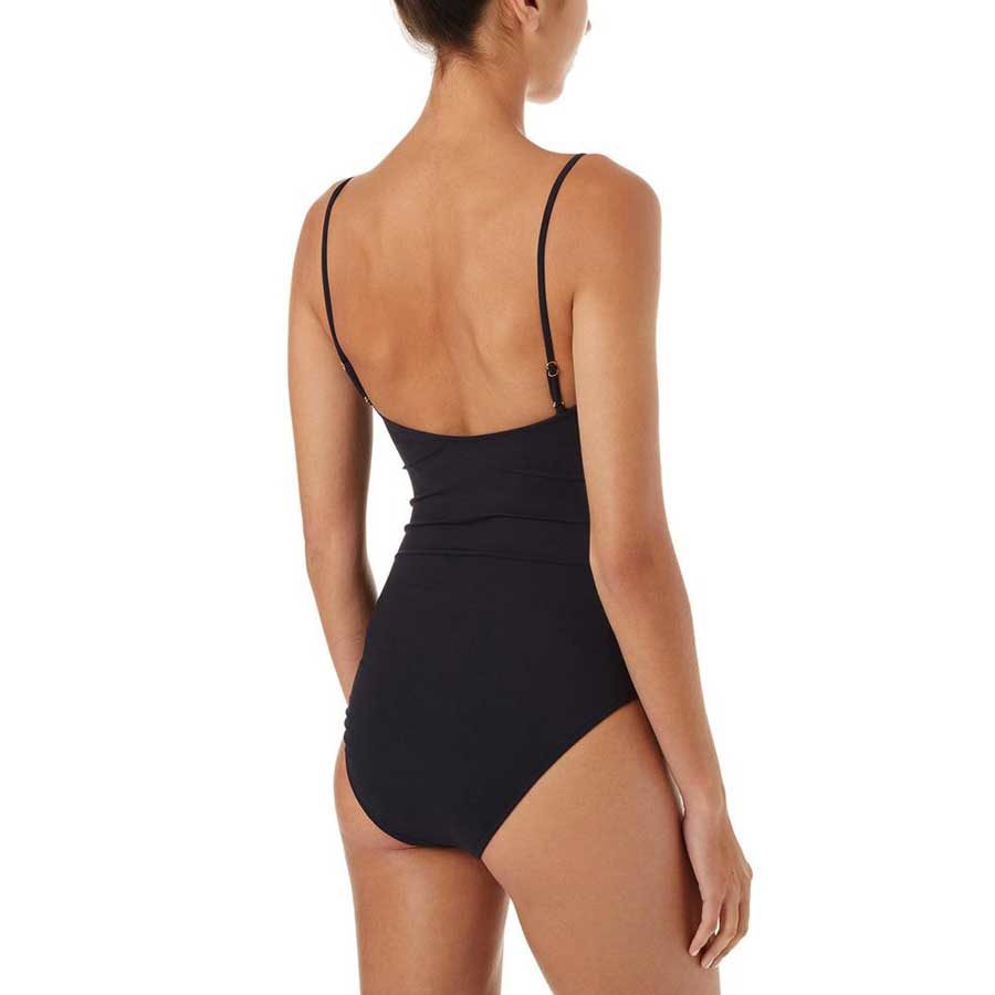 Melissa Odabash Casablanca Black Ribbed Over the Shoulder Swimsuit