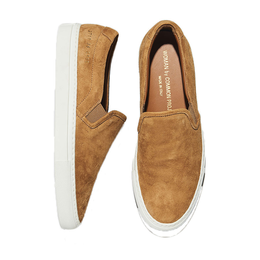 Common Projects Slip On Suede Tobacco Sneakers