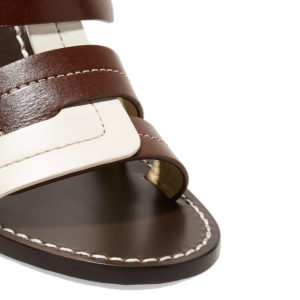 Trademark Interlock Vachetta Heeled Tobacco Sandals