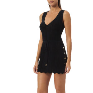 Arianna Knit Short Black Dress