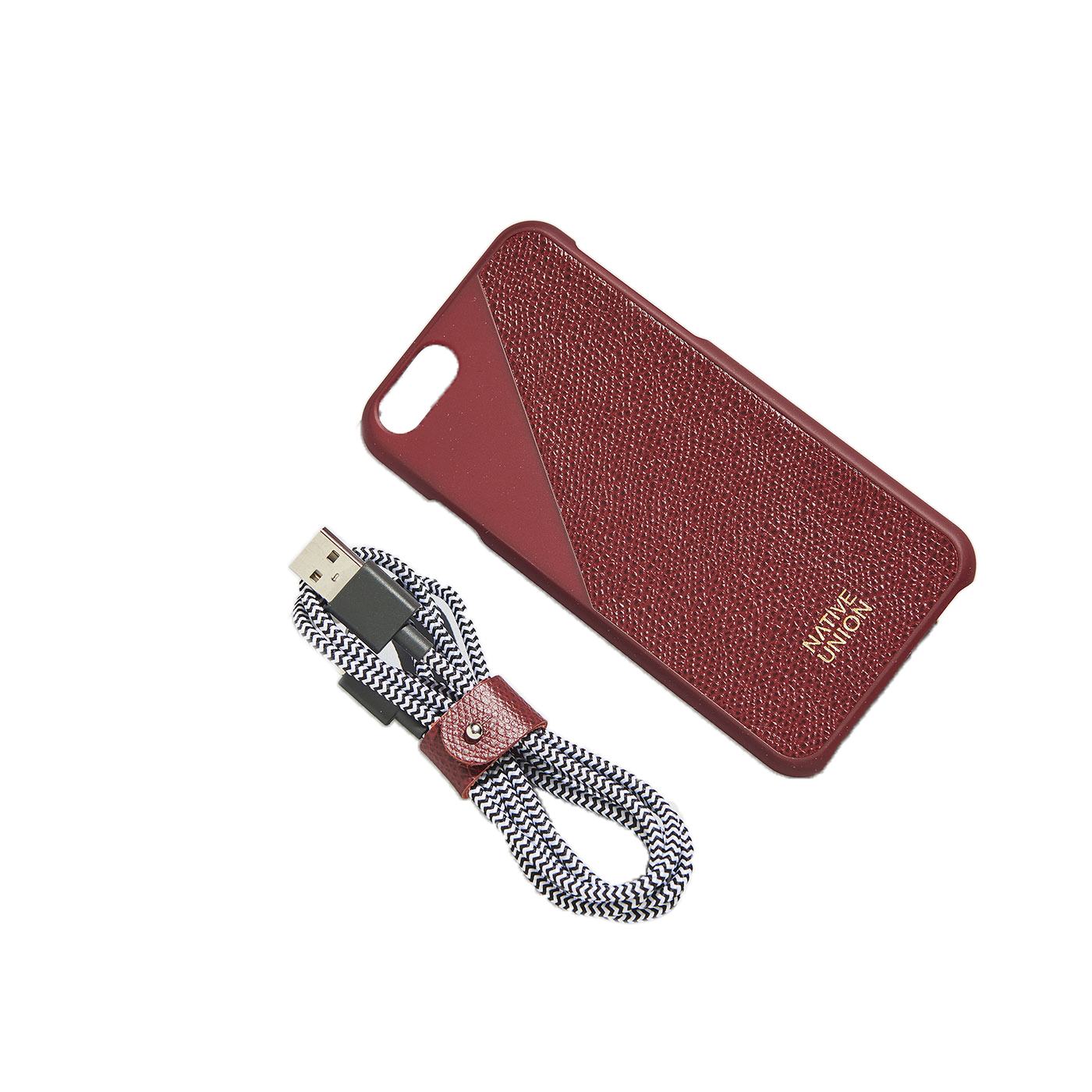 Native Union Leather Edition Set Case - Belt Cable Bordeaux