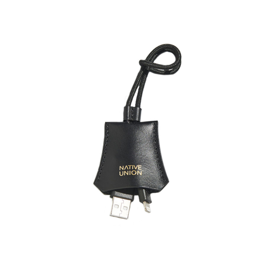 Native Union Lighting Cable with Leather Pouch Black