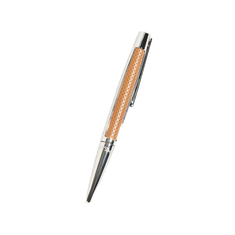 S.T. Dupont Defi Perforated Leather and Palladium Finish Ballpoint Pen