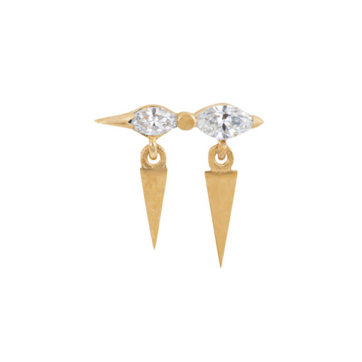 Double Marquise Diamond Spike Single Earring