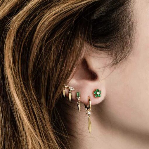 Emerald Daisy Single Earring