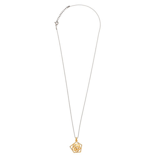 Rose Necklace Charm with Cubic Zirconia